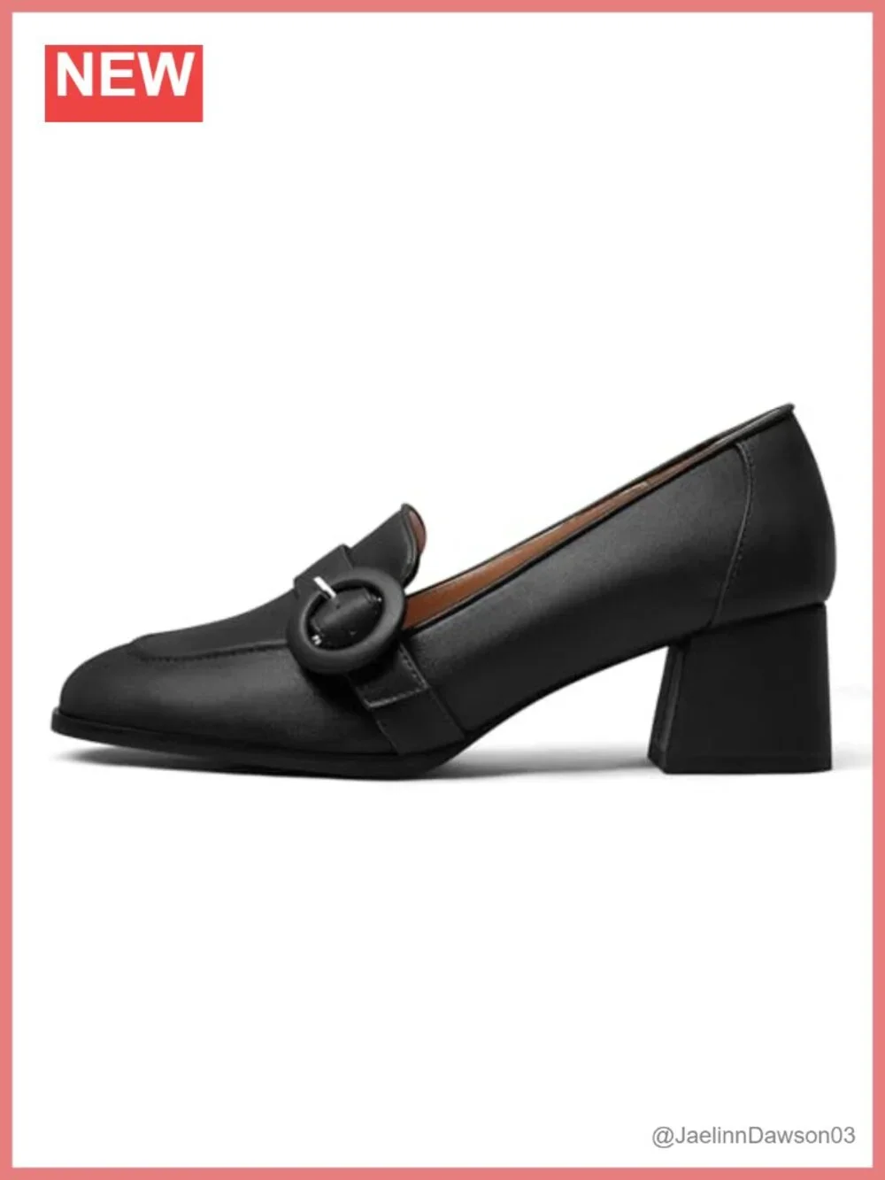 Chunky Block Heel Loafers for Women Square Toe Slip-On Patent Leather Pumps